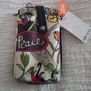 Sakroots Peace Motif Cell Phone Crossbody Wallet